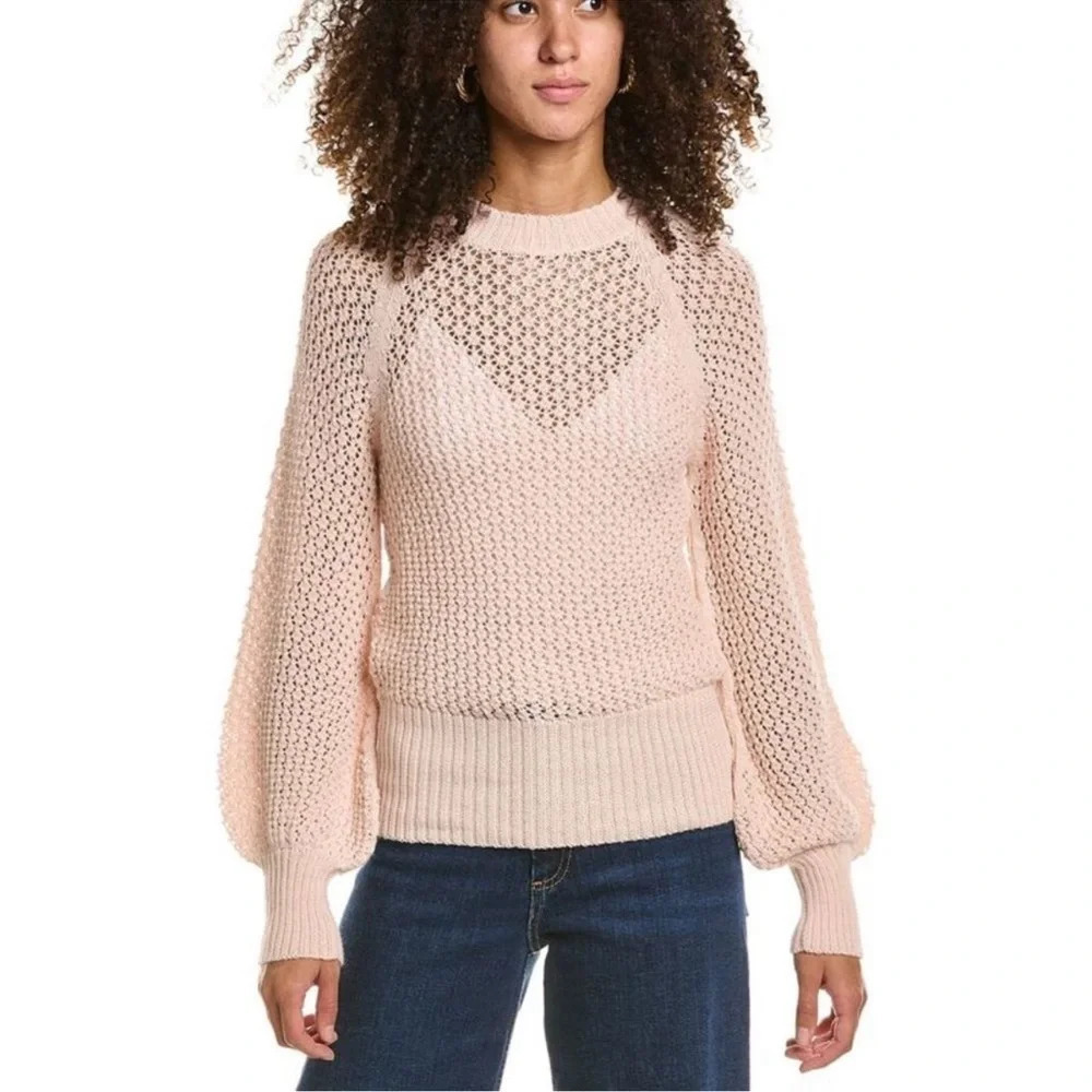 St. Roche Betttina Sweater Shell Pink NWT Hand Knitted Alpaca Feminine Delicate